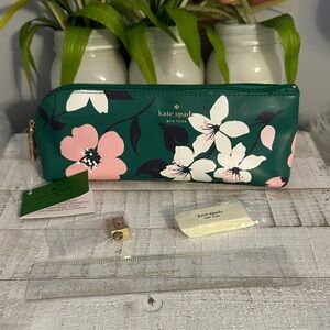 Nwt Kate spade floral pencil case set